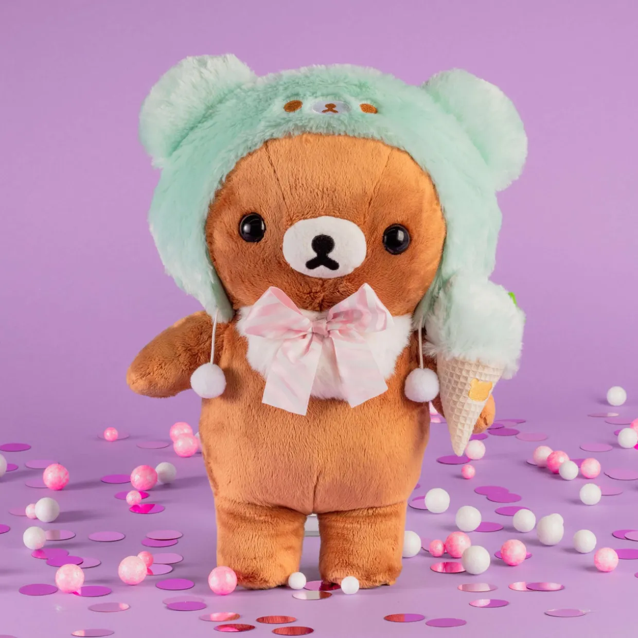 Rilakkuma Chairoikoguma San-X Original Happy Ice Cream Series Plush - Medium | Rilakkuma