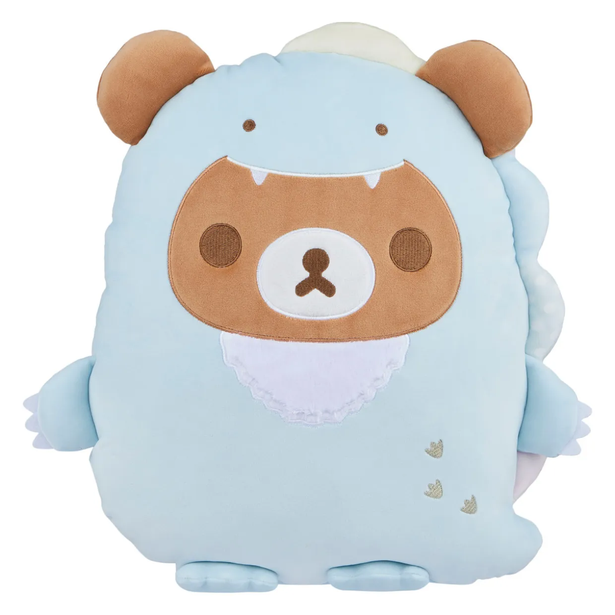 Rilakkuma Chairoikoguma San-X Original Plays with Dino Flat Mochi Series Plush - Pastel Blue | Rilakkuma | Plush