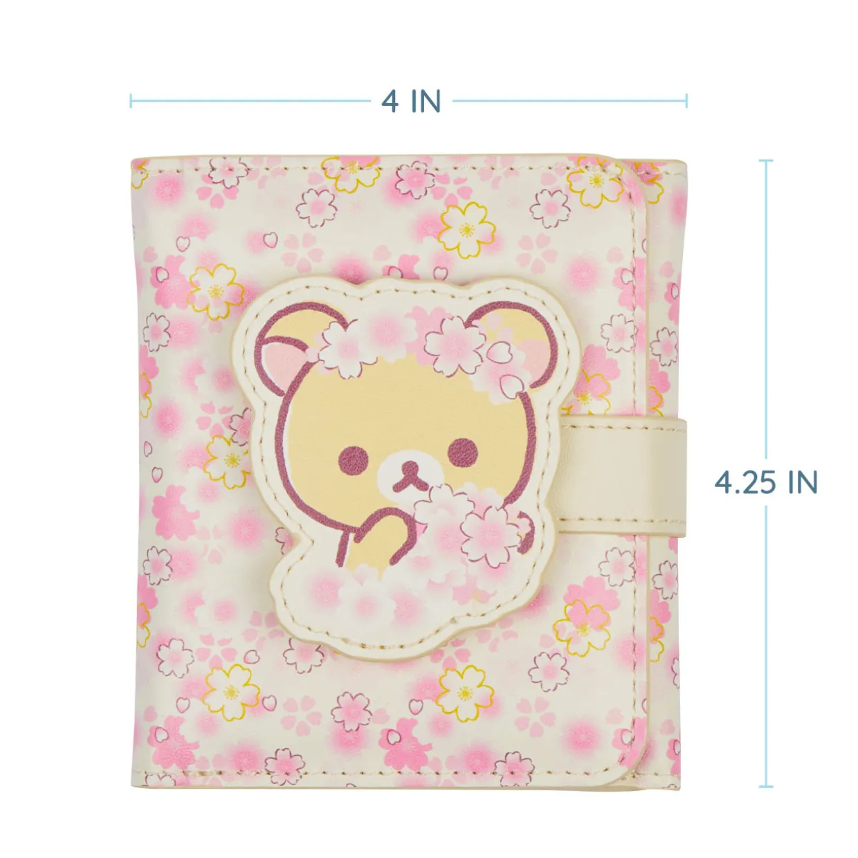 Rilakkuma Ko Sakura Cherry Blossom Pu Leather Tri-Fold Wallet Pouch | Apparel