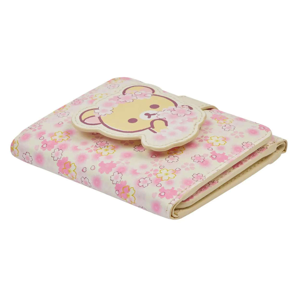 Rilakkuma Ko Sakura Cherry Blossom Pu Leather Tri-Fold Wallet Pouch | Apparel