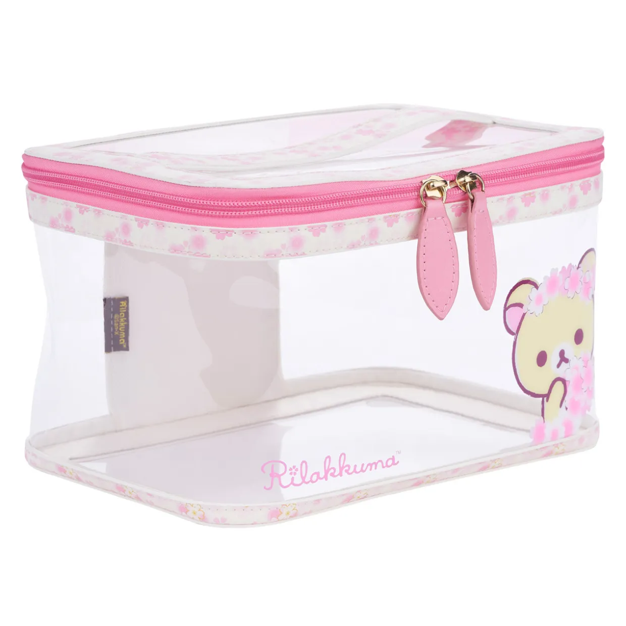 korilakkuma_sakura_clear_cosmetics_pouch_bag_2.webp Rilakkuma Ko Sakura Clear Cosmetics Pouch Bag | Beauty | Apparel