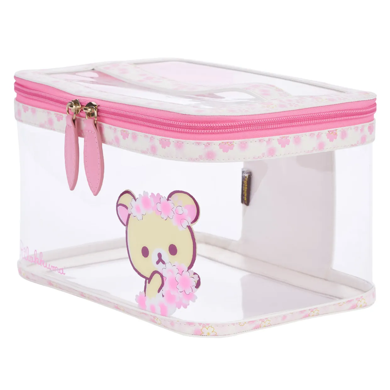 korilakkuma_sakura_clear_cosmetics_pouch_bag_3.webp Rilakkuma Ko Sakura Clear Cosmetics Pouch Bag | Beauty | Apparel
