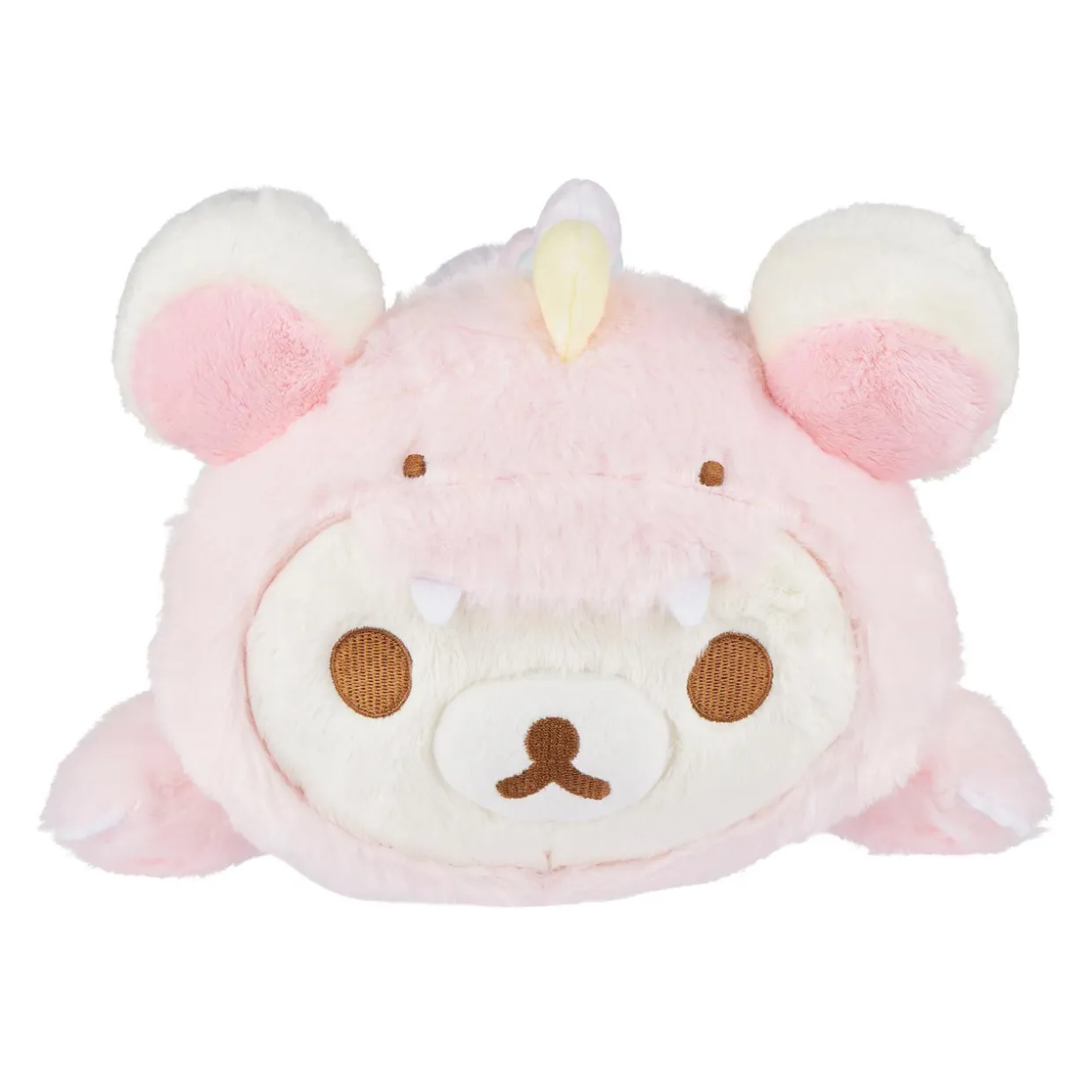 Rilakkuma Ko San-X Original Plays with Dino Laydown Series Plush - Soft Pink | Rilakkuma | Plush