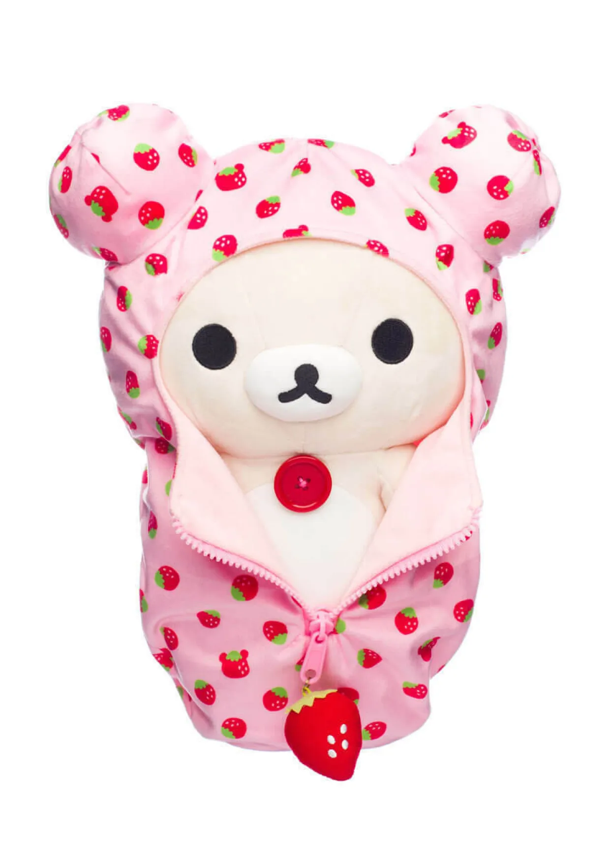 Rilakkuma Ko San-X Original Strawberry Pattern Pink Sleeping Bag Plush | Rilakkuma | Plush