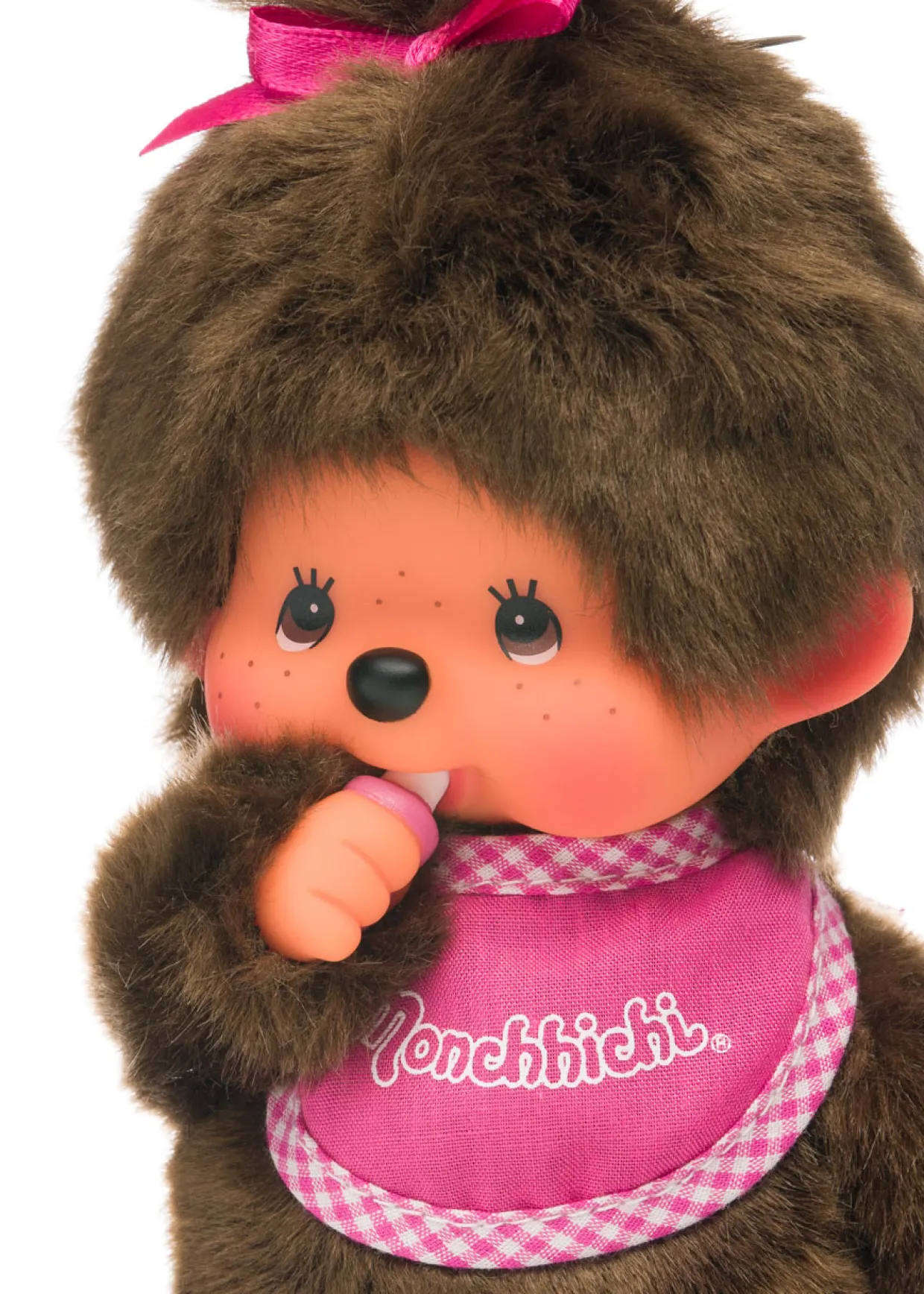 monchhichi_standard_girl_with_pink_bib_2.webp Monchhichi Standard Girl with Pink Bib | Monchhichi | Plush