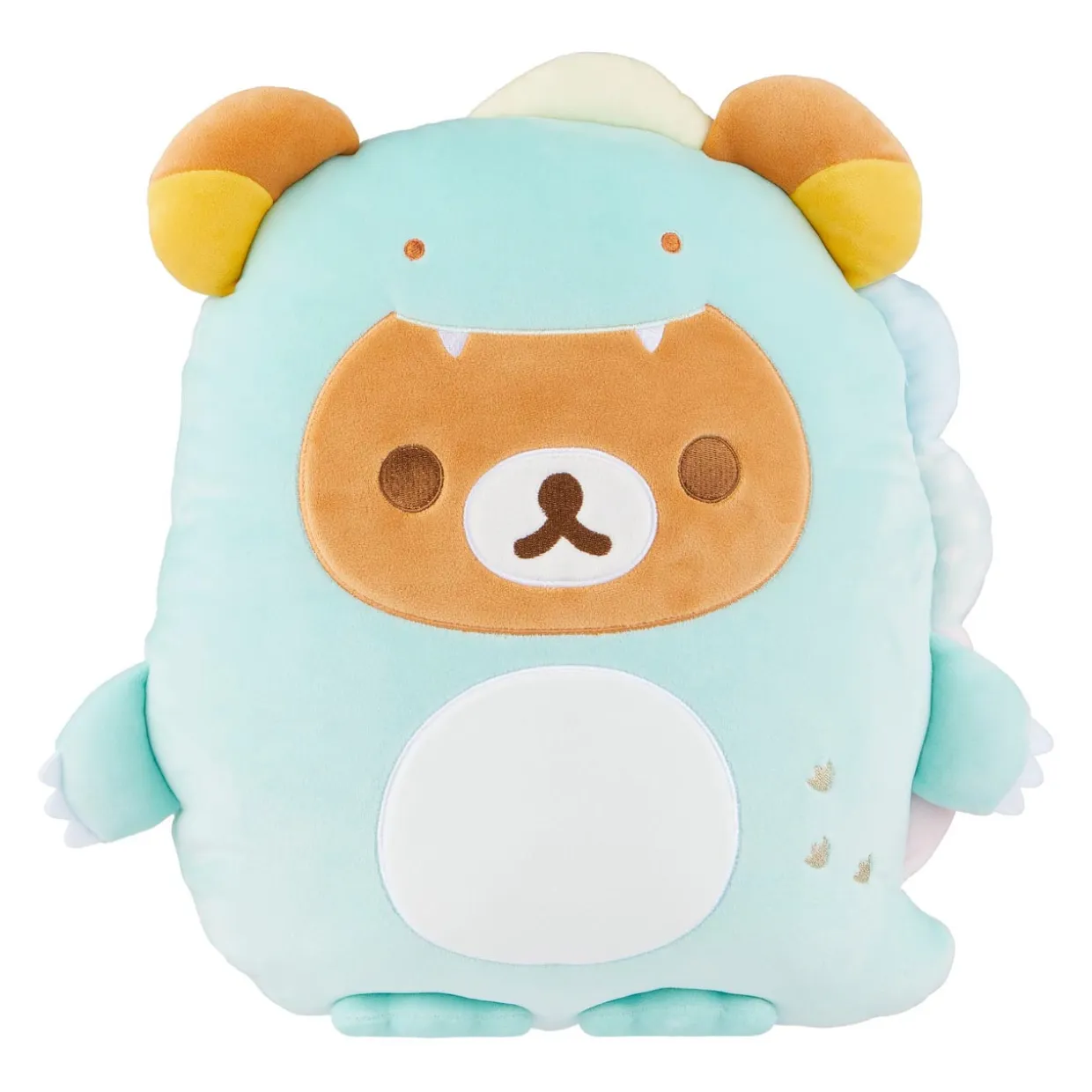 Rilakkuma San-X Original Plays with Dino Flat Mochi Series Plush - Pastel Green | Rilakkuma | Plush