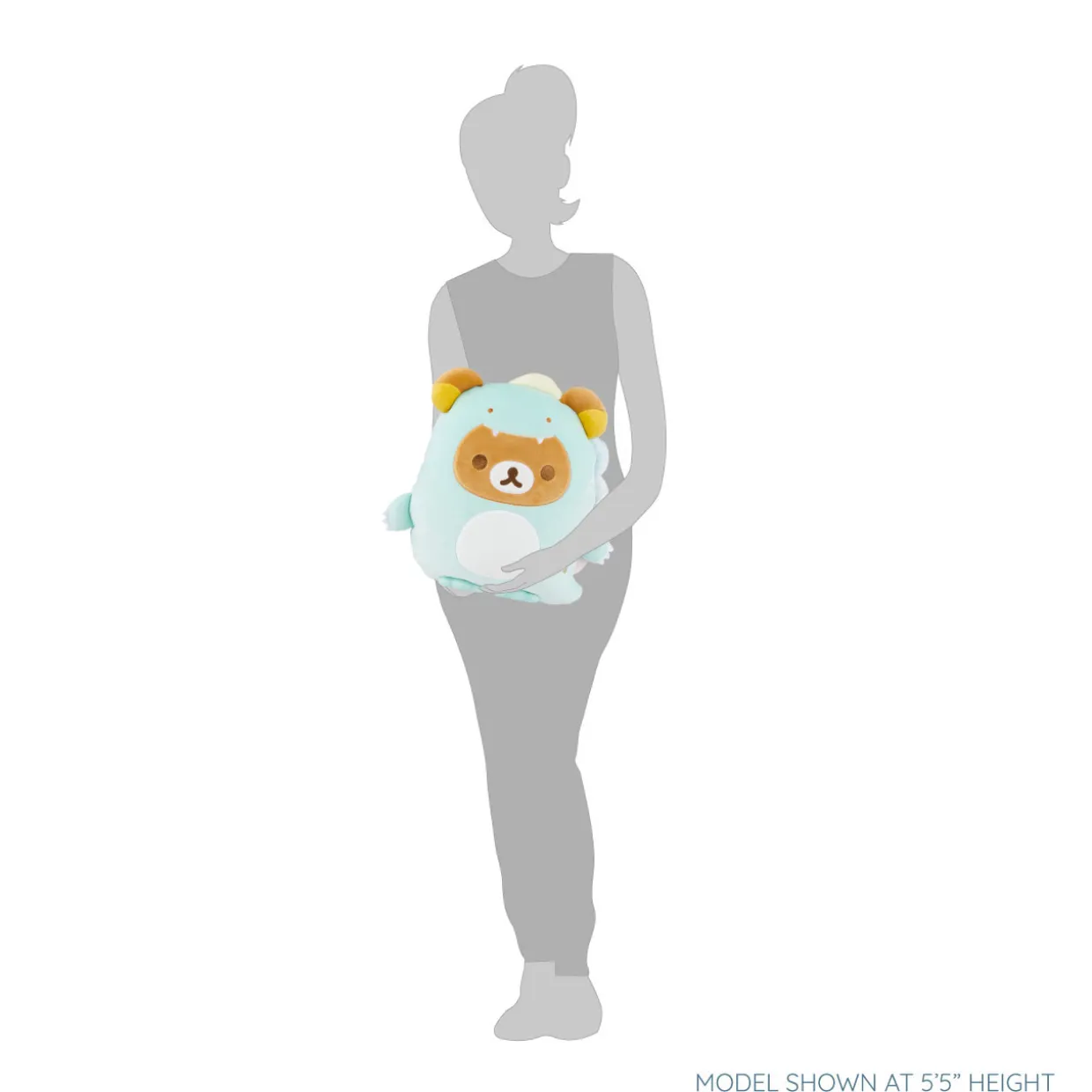 Rilakkuma San-X Original Plays with Dino Flat Mochi Series Plush - Pastel Green | Rilakkuma | Plush