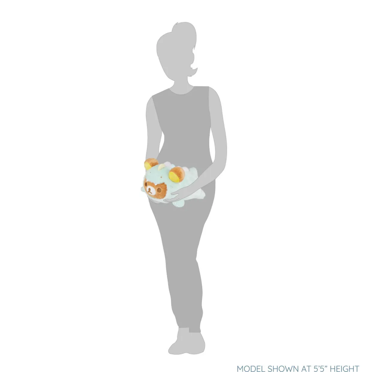 Rilakkuma San-X Original Plays with Dino Laydown Series Plush - Soft Green | Rilakkuma | Plush