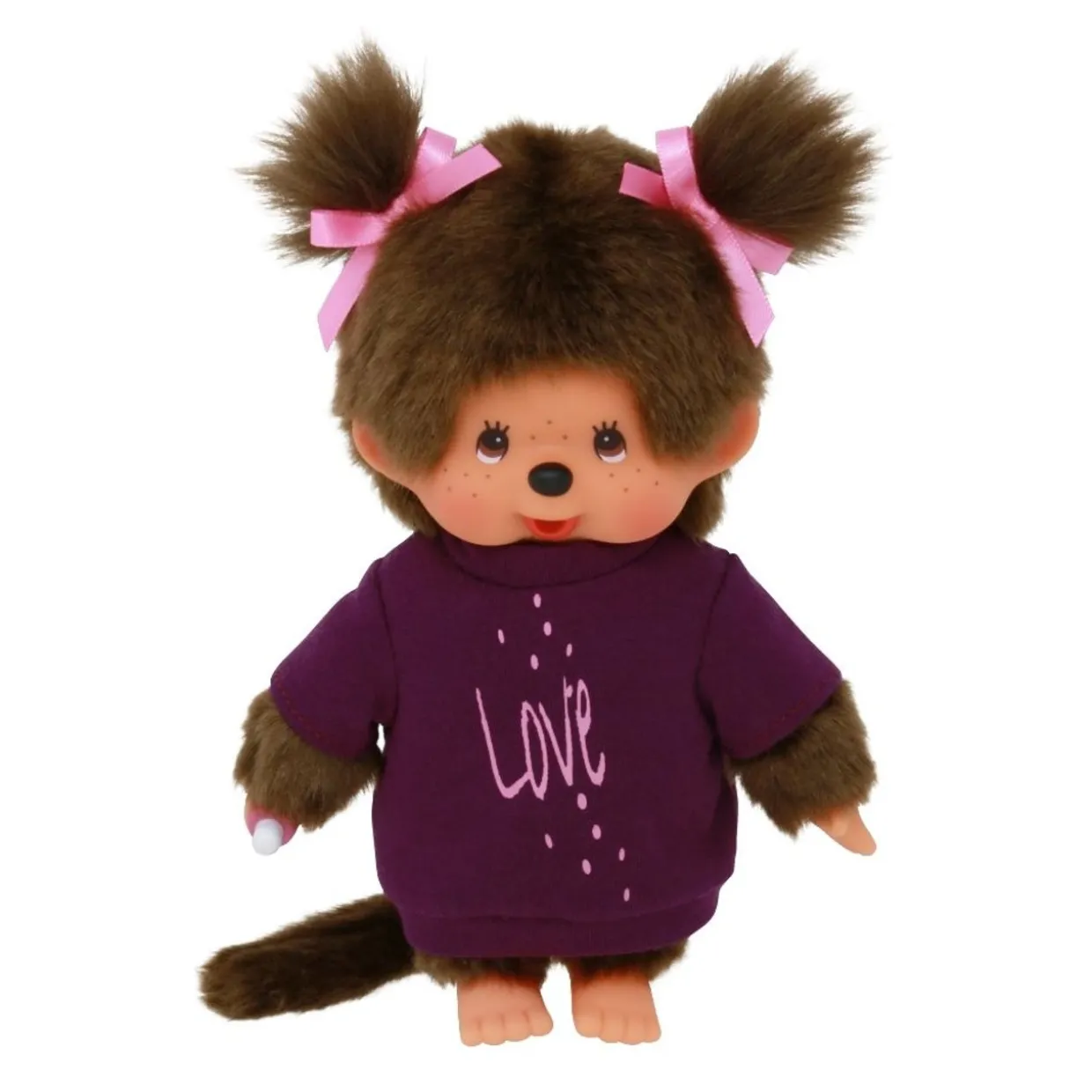 Monchhichi Sekiguchi Girl Tee "LOVE" Dress Plush Doll - Purple | Monchhichi | Plush