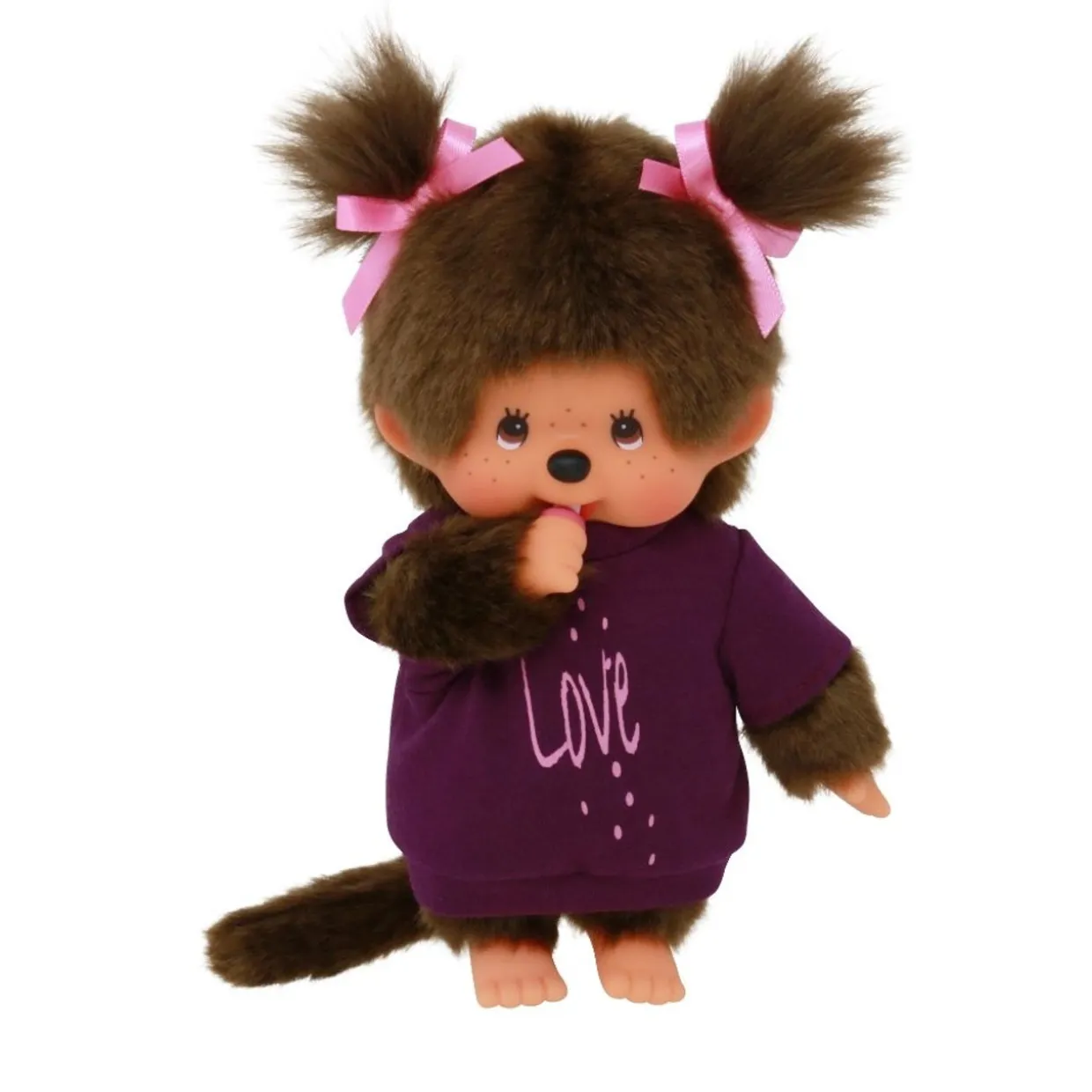Monchhichi Sekiguchi Girl Tee "LOVE" Dress Plush Doll - Purple | Monchhichi | Plush