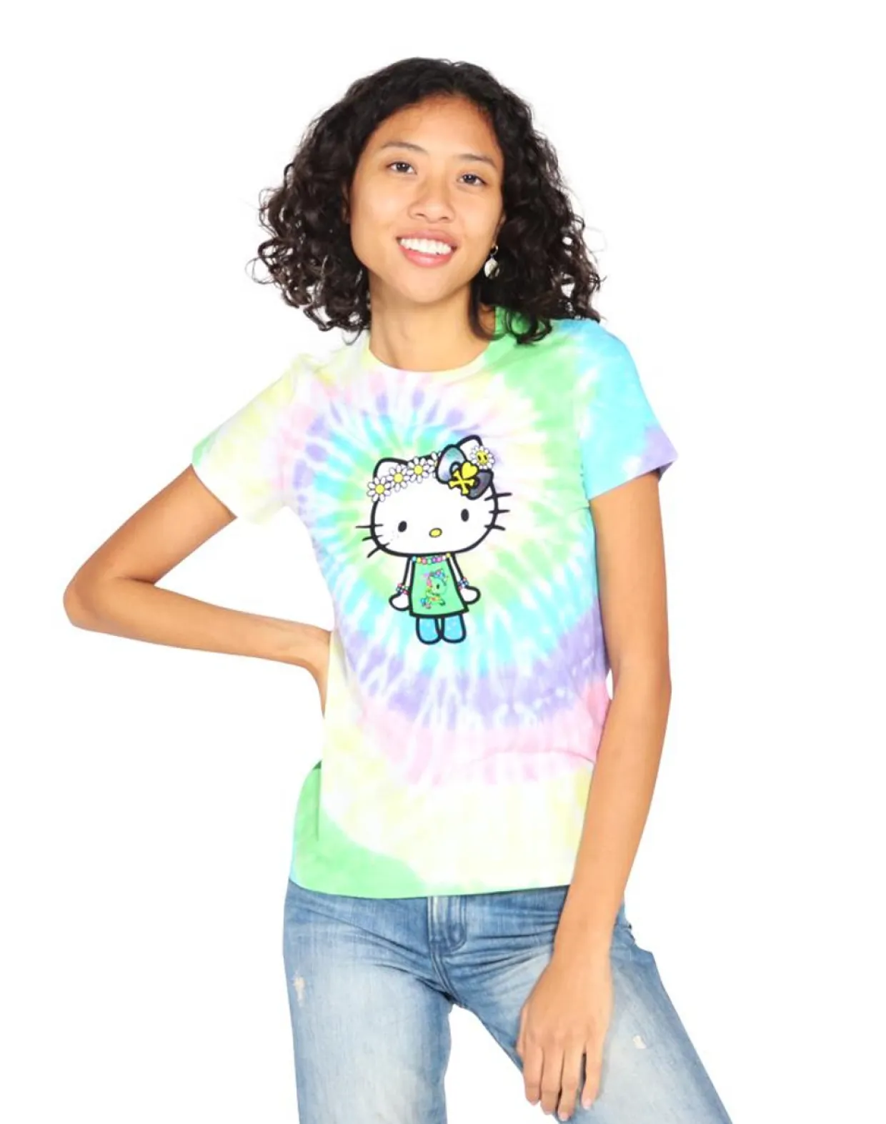 tokidoki x Hello Kitty - Far Out Kitty Women's Tie Dye T-Shirt | Apparel